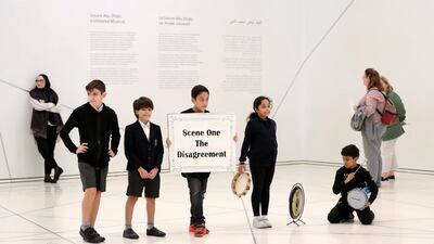 Repton School pupils were happy to make an exhibition of themselves to help give visitors an interactive experience at Louvre Abu Dhabi