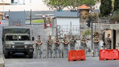 Lebanese soldiers stand guard in central Beirut. The country has previously experienced attacks during religious events. EPA