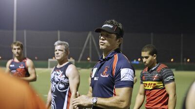 Henry Paul shown at a Jebel Ali Dragons training session last month in Dubai. Jeffrey E Biteng / The National / September 5, 2016