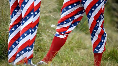 United States fans show their support during the first round of the 2015 Open Championship at St Andrews in Scotland on Thursday. Stuart Franklin / Getty Images