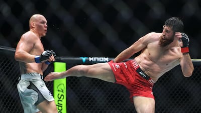 Magomed Ankalaev, right, and Bogdan Guskov at UFC Fight Night.