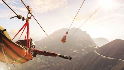 Toroverde Ras Al Khaimah, the world's longest zip line. Photo: RAKTDA