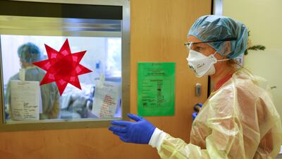 Christmas decorations at Berlin's Havelhoehe Community Hospital, where Covid-19 patients are being treated. Reuters