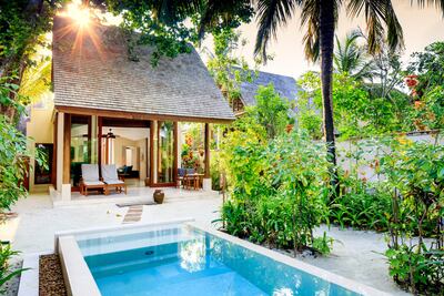 A beach villa at Conrad Maldives