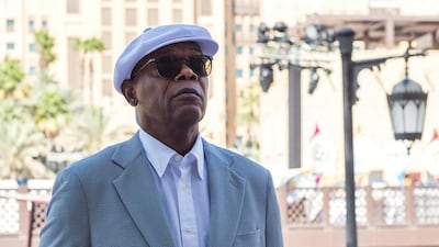 Samuel L. Jackson poses during a photocall at the 13th Dubai International Film Festival in Dubai. AFP