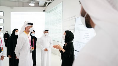 Sheikh Khaled spoke about the important role of Emirati youth initiatives to engage young people in shaping the future of the UAE.