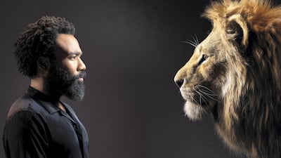 Donald Glover and Simba. Photo by Kwaku Alston / Disney Enterprises, Inc.