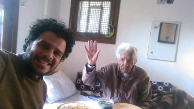 Adam Henein and Maged Mekhail at Henein's home in December 2019. Maged Mekhail