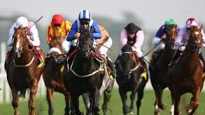 Awzaan, ridden by Richard Hills in the blue and white silks of Sheikh Hamdan bin Rashid, established himself as a strong contender for the 2,000 Guineas and the Group One Dewhurst Stakes after dominating as a two-year-old in Group Two company. He won the Dubai Duty Free Mill Reef Stakes by a length and a half at Newbury yesterday.