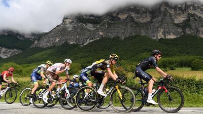 The peloton during Stage 7 of the Criterium du Dauphine cycling race - a 171km race between Saint-Martin-Le-Vinoux and La Plagne - on Saturday, June 5. AFP
