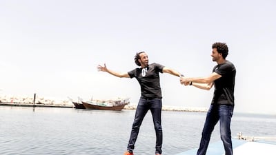 Omar Nour, left, and Omar Samra – team O2 – will spend eight months training for the challenge in the UAE. Reem Mohammed / The National