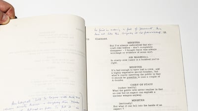 An early script for Thunderball, with notes by James Bond creator Ian Fleming, is on sale at Peter Harrington Rare Books at the Abu Dhabi International Book Fair. Photo: Abu Dhabi Arabic Language Centre