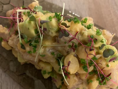 Lebanese ceviche with king fish. Dean Wilkins / The National