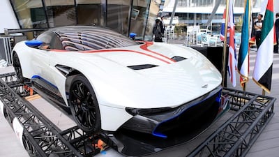 The track-only Aston Martin Vulcan, priced at £1.5 million, that was launched on Tuesday. Ravindranath K / The National