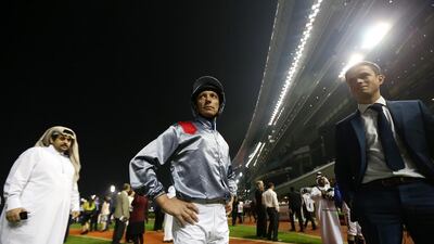 If Tadhg O’Shea, the regular jockey of Battle of Marengo, is to be believed the horse goes fast on the Meydan track, something that Frankie Dettori, above, will be hoping for in a winner this season. Pawan Singh / The National