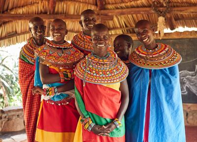 Samburu tribeswomen in a Knot on my Planet campaign