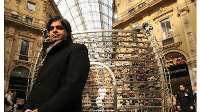 The artist Sudarshan Shetty in Milan.