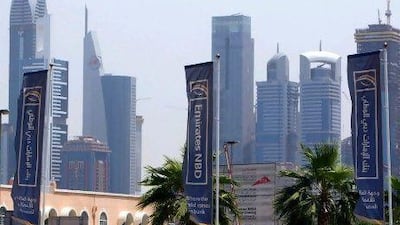 Emirates NBD's earnings were the lowest since December 2008 and fell far short of analysts' expectations of Dh781m.Above, the bank's branding in Dubai. Randi Sokoloff / The National