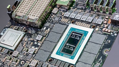 The Nvidia DGX Spark super computer mother board during the Nvidia GPU Technology Conference (GTC) in San Jose, California, US, on Thursday, March 20, 2025. The UAE has committed to a $1.4 trillion investment framework in the US over 10 years, focusing on AI, energy and manufacturing. Bloomberg