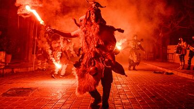 A traditional carnival celebration in the city of Amfissa, central Greece. AFP