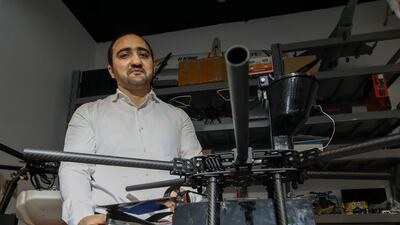 C-Drones founder Mustafa Masri is developing delivery drones capable of transporting vital medicines to remote areas. All photos: Victor Besa / The National