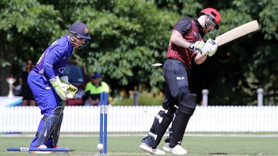 Ben Stokes gets bowled for two runs during the Ford One Day trophy match between Canterbury and Otago Volts. Sanka Vidanagama / EPA