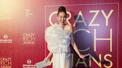 Actress Constance Lau poses for photographers as she arrives for the red carpet. Don Wong / AP photo