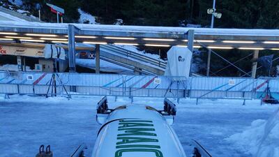 Last weekend’s competition was the first time in 14 years that Jamaica’s male team had qualified for the Bobsleigh World Cup. Courtesy Jamaican Bobsleigh Team