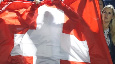 Fans of Federer during the match. EPA