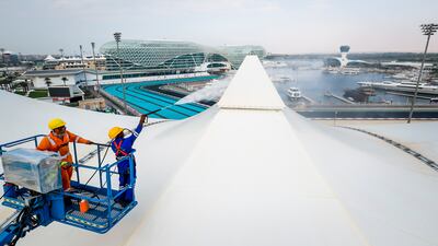 A crew ensures the canopies are pristine
