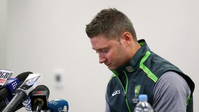 Australian cricket captain Michael Clarke is emotional while making a statement at the Sydney Cricket Ground following the death of Australian cricket player Phil Hughes. Hughes was 63 not out when he was struck by the ball on Tuesday, and that number has become symbolic in the tributes. Rick Rycroft / AP Photo