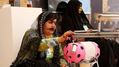 Emirati women will show visitors how the traditional burqa is made as well as other local handicrafts. Christopher Pike / The National