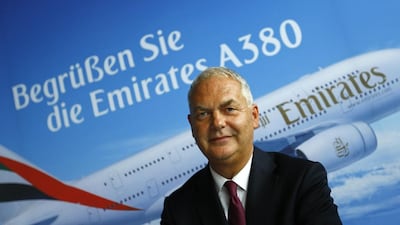 Thierry Antinori, the chief commercial officer of Emirates, says the carrier is optimistic it can open new routes in Germany. Kai Pfaffenbach / Reuters
