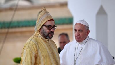 Pope Francis speaks to King Mohammed VI. AFP