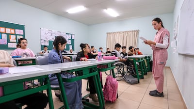 A teacher calls the morning register