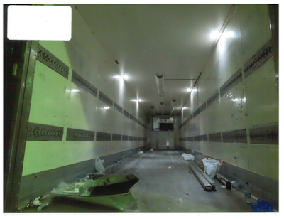 The lorry into which 39 people, including a six-year-old boy, were crammed. Photo: National Crime Agency UK