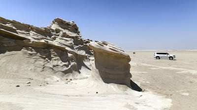 The ancient rock formations are a popular visitor attraction on the outskirts desert area at Al Wathba. Khushnum Bhandari for The National