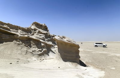 The ancient rock formations are a popular visitor attraction on the outskirts desert area at Al Wathba. Khushnum Bhandari for The National
