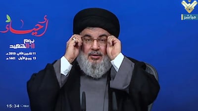 Hassan Nasrallah made a televised address. EPA