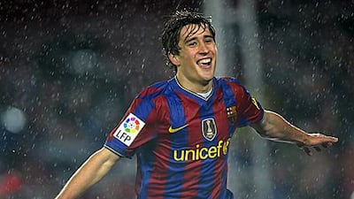 Barcelona's Bojan Krkic celebrates after scoring against Tenerife this week.