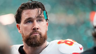 Kansas City Chiefs tight end Travis Kelce walks off the field. AP