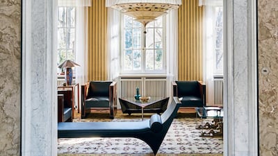 Lagerfeld enlisted famed art conservator Renate Kant and French decorator Andrée Putma to refurbish the interior. Courtesy Engel & Völkers / Mark Seelen
