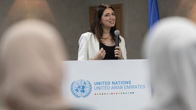 Fairuz Taqi Eddin, chief of partnerships and resource mobilisation of Unicef Gulf Area Office, talks at the event.