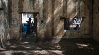 A camp for displaced people in Bama, a town in Nigeria’s Borno state that was razed by Boko Haram militants. The camp houses a little over 10,000 townspeople who either escaped or survived the seven months under Boko Haram rule. Stefan Heunis / AFP / December 8, 2016