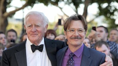 Gary Oldman and John Le Carre arriving for the UK Premiere of Tinker, Tailor, Soldier Spy, in London in 2011. Getty Images