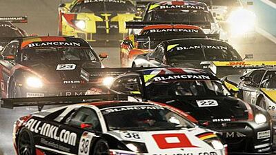 Racing action in the final race of the GT1 championship.