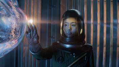 Shioli Kutsuna in Invasion's second season, now streaming on Apple TV+. Photo: Apple TV+