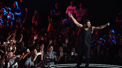 Drake performs at the Dubai International Stadium on Saturday, March 14. AP