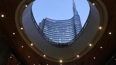 The headquarters of UniCredit, Italy's biggest bank by assets, is pictured in downtown Milan, February 17, 2015. Stefano Rellandini / Reuters