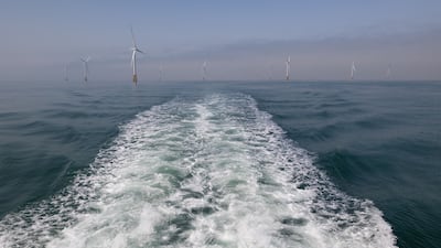 Wind turbines at an offshore wind farm in China. Bloomberg